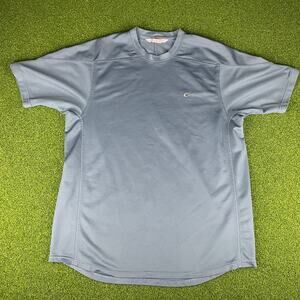 Vintage Y2K Nike Blue Gray Swoosh Embroidered T Shirt Sz XL